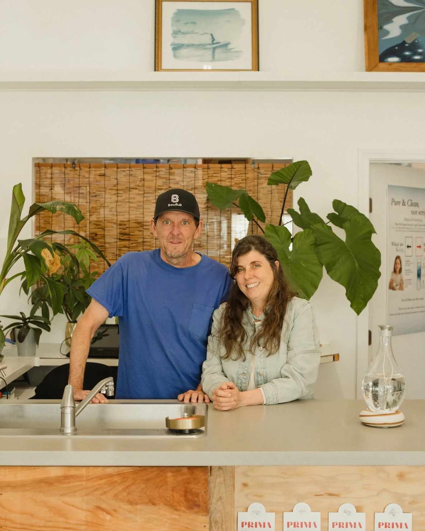 Owners Victoria and Allen behind the store counter